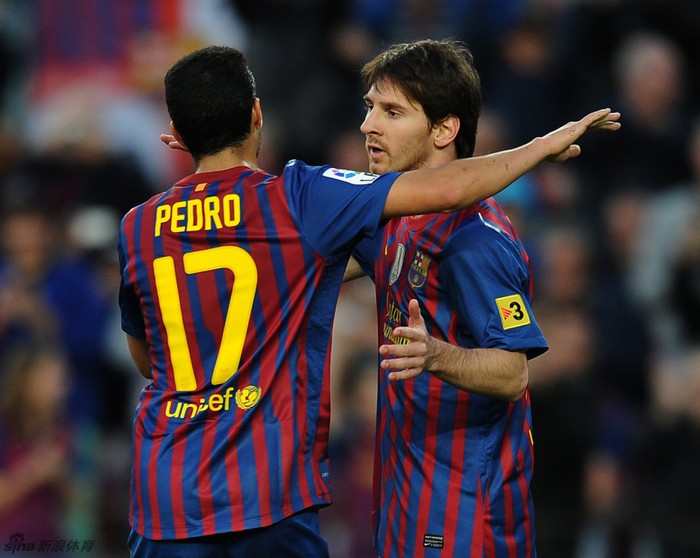 Messi và Pedro được giao trọng trách săn bàn trên hàng công của Barca ở trận đấu này.